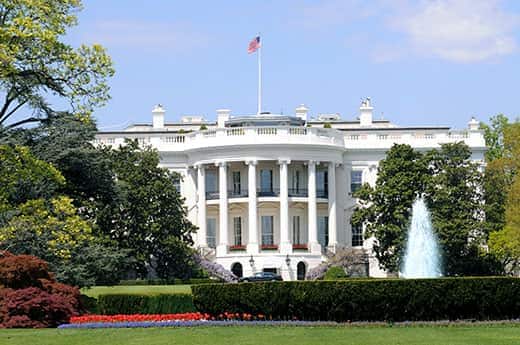 South side of the president's White House in Washington D.C.