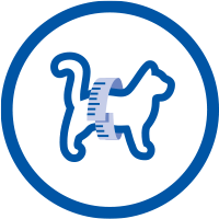 Feed less calories - cat blue icon